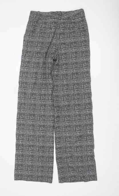 Marks and Spencer Women's Grey Check Trousers Size 10 Tall