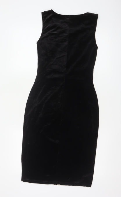 Quiz Women’s Black Sequin Velvet Bodycon Dress Size 8