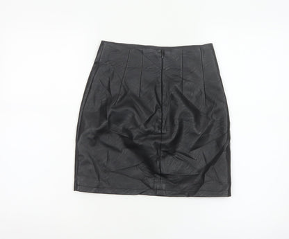 Topshop Women’s Black Faux Leather Pencil Skirt Size 4