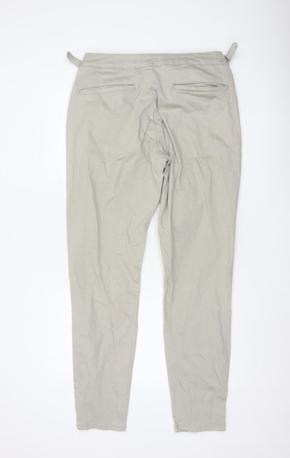 ARNE Men's Beige 34L Slim Fit Chino Trousers with Buckle Detail