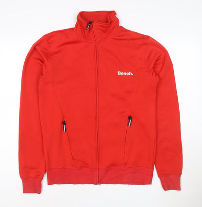 Bench Women Red Full Zip Hoodie Small Polyester Casual Jacket