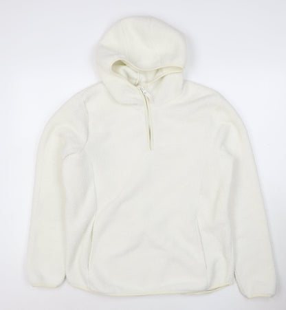 Mountain Warehouse Women’s White Fleece Hoodie UK 14 Recycled Fabric