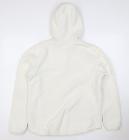 Mountain Warehouse Women’s White Fleece Hoodie UK 14 Recycled Fabric
