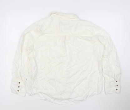 Marks and Spencer Ivory Women's Size 18 Button-Up Long Sleeve Shirt