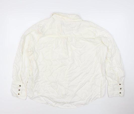 Marks and Spencer Ivory Women's Size 18 Button-Up Long Sleeve Shirt