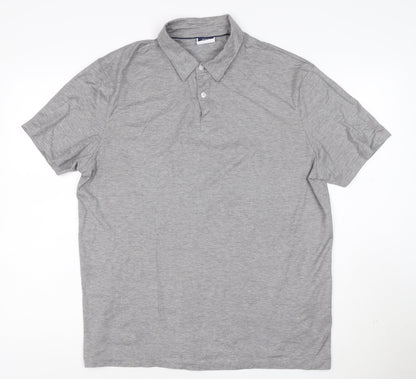 Charles Tyrwhitt Men's Grey Cotton Striped Polo Shirt Size L