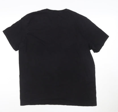 BOSS Men's Black V-Neck Cotton T-Shirt Size L