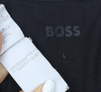 BOSS Men's Black V-Neck Cotton T-Shirt Size L