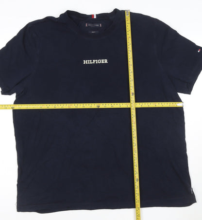 Tommy Hilfiger Men's Blue 3XL Regular Fit Cotton Crew Neck T-Shirt