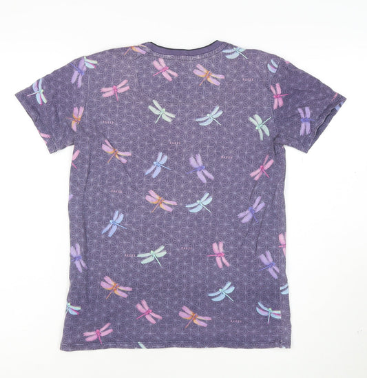 Baker by Ted Baker Girls Purple Dragonfly Print Cotton T-Shirt Age 11-12