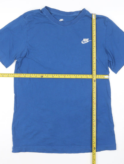 Nike Men's Blue Cotton Crew Neck Short Sleeve T-Shirt Size S