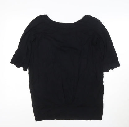 River Island Women's Black Size 10 Short Sleeve Jersey Top