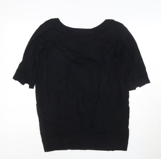 River Island Women's Black Size 10 Short Sleeve Jersey Top