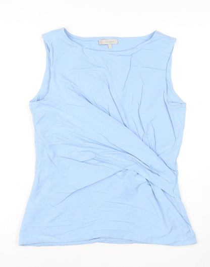 Hobbs Women Blue Sleeveless Jersey Cotton Stretch Tank Top Size M