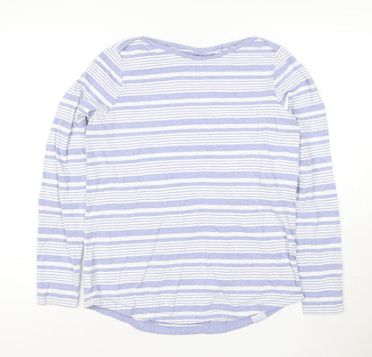FatFace Women Blue Striped Long Sleeve Organic Cotton T-Shirt UK 10