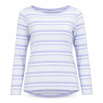 FatFace Women Blue Striped Long Sleeve Organic Cotton T-Shirt UK 10