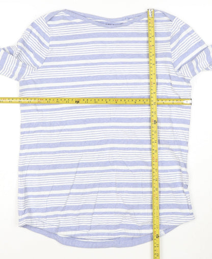FatFace Women Blue Striped Long Sleeve Organic Cotton T-Shirt UK 10