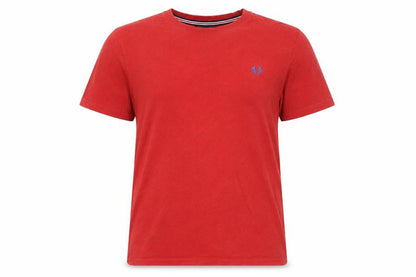 Fred Perry Men's Red Cotton Crew Neck Short Sleeve T-Shirt M