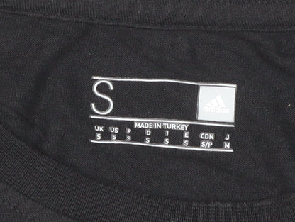 Adidas Womens Black Short Sleeve Basic Jersey T-Shirt Size S