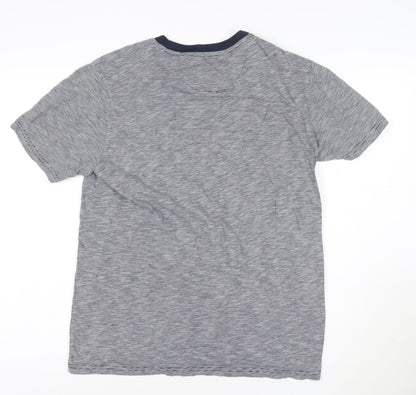Original Penguin Men's Blue Striped Cotton Crew Neck T-Shirt M
