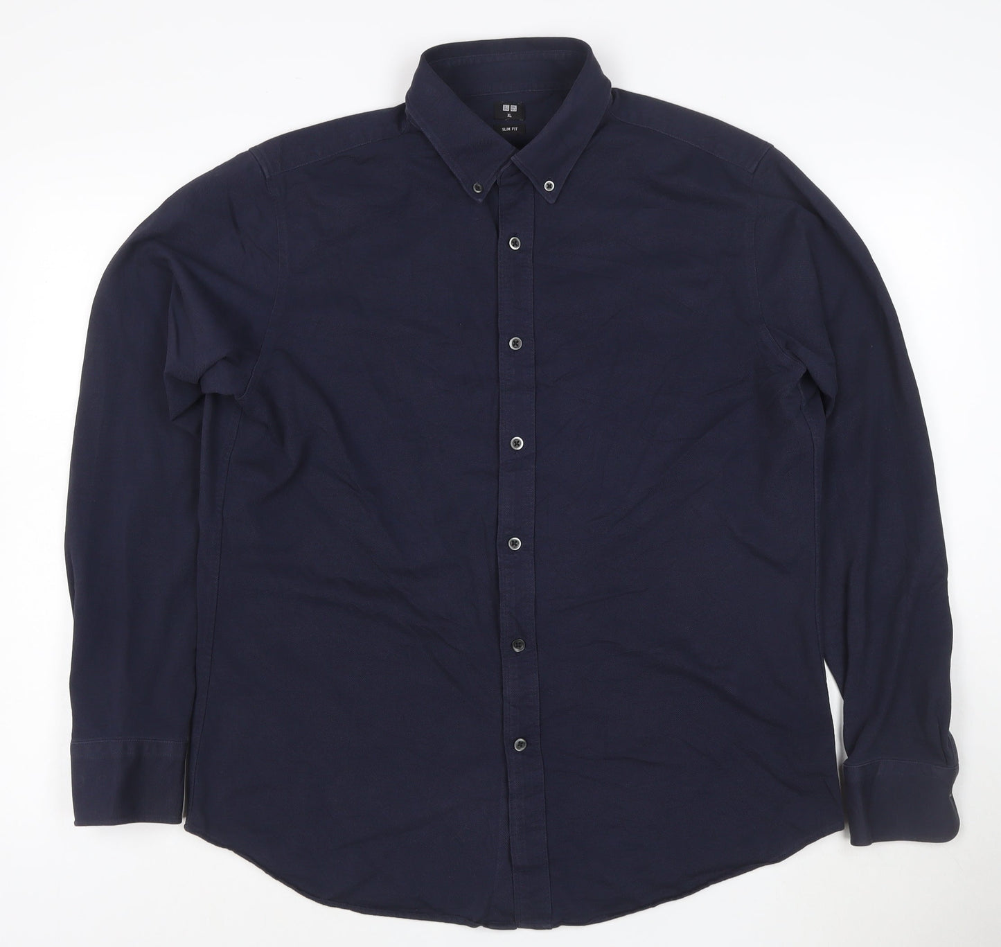 Uniqlo Men’s Blue Slim Fit Long Sleeve Button-Up Shirt XL