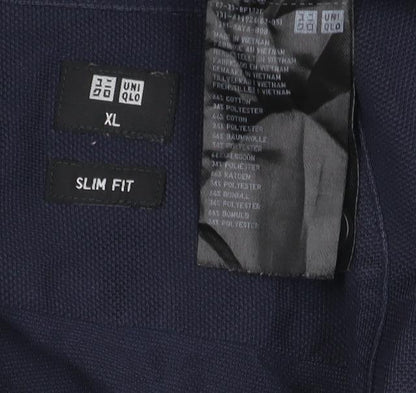 Uniqlo Men’s Blue Slim Fit Long Sleeve Button-Up Shirt XL