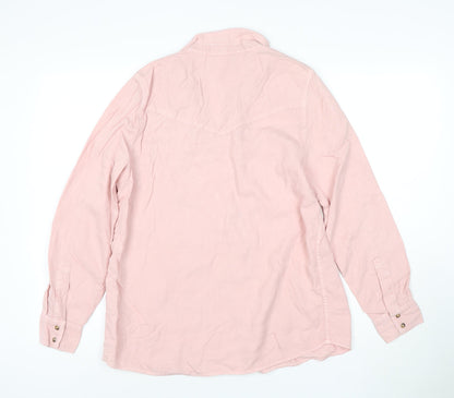 Marks and Spencer Women's Pink Lyocell Button-Up Shirt Size 12