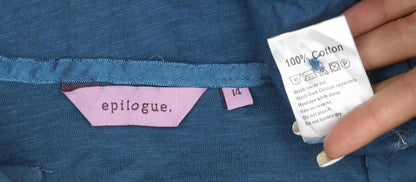 Epilogue Women's Blue Cotton Tunic Blouse Size 14