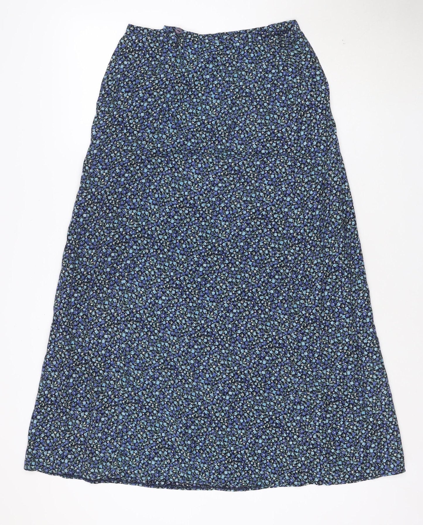 Richards Women’s Blue Floral A-Line Petites Viscose Skirt Size 12