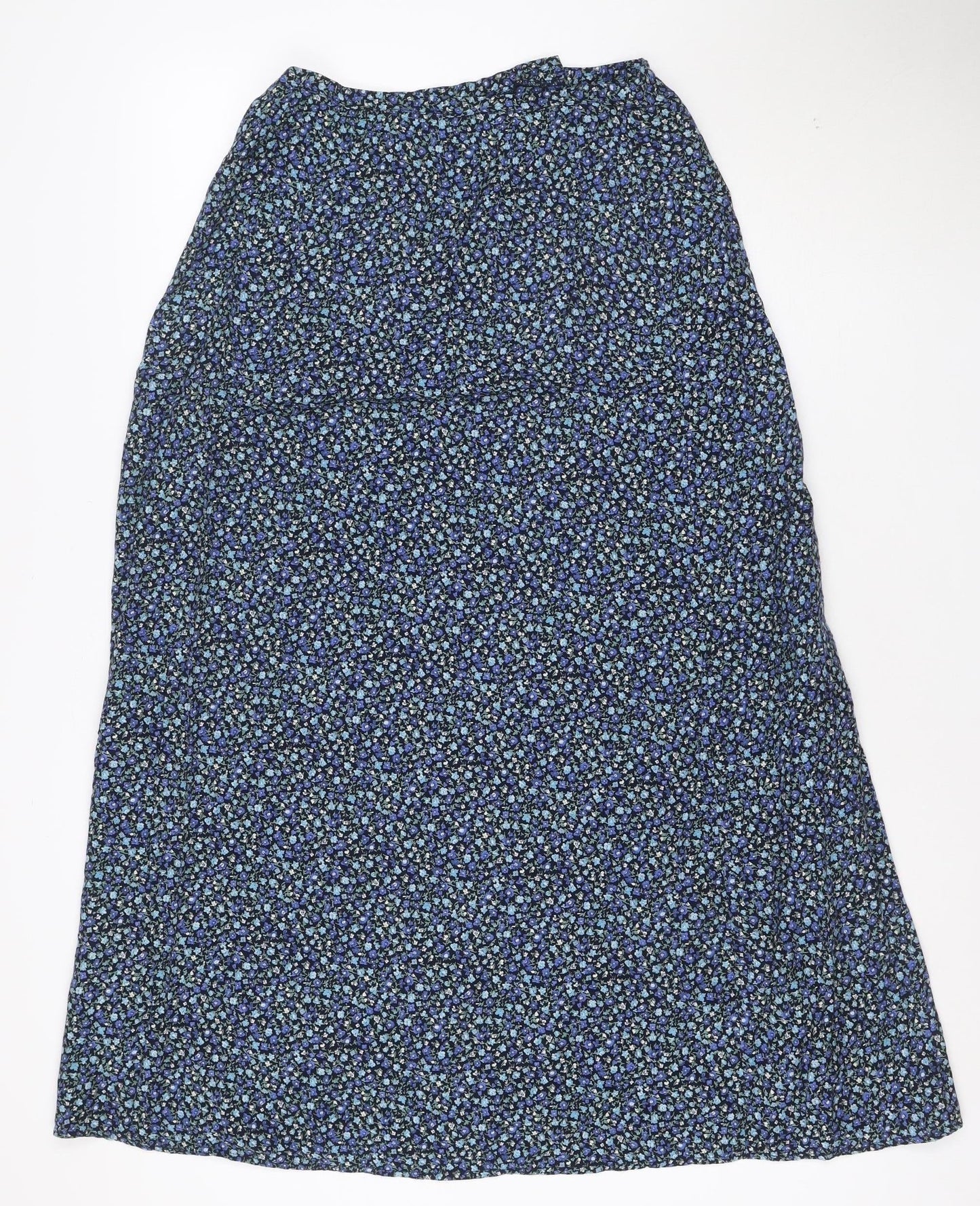 Richards Women’s Blue Floral A-Line Petites Viscose Skirt Size 12