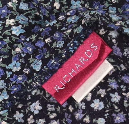 Richards Women’s Blue Floral A-Line Petites Viscose Skirt Size 12