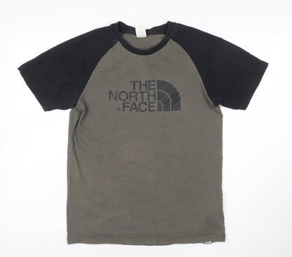 The North Face Men's Green Black Short Sleeve Cotton T-Shirt Size S
