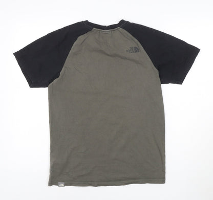 The North Face Men's Green Black Short Sleeve Cotton T-Shirt Size S