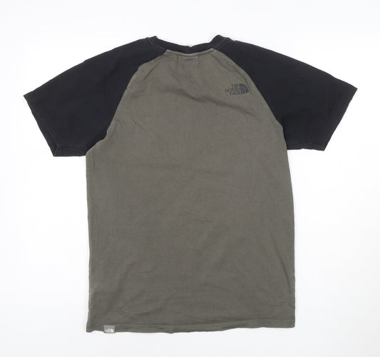 The North Face Men's Green Black Short Sleeve Cotton T-Shirt Size S