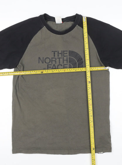 The North Face Men's Green Black Short Sleeve Cotton T-Shirt Size S