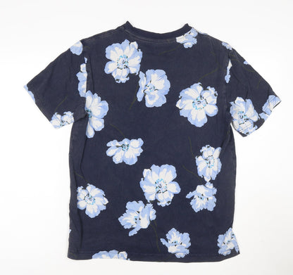 GAP Men's Blue Floral Cotton Crew Neck Short Sleeve T-Shirt Size S