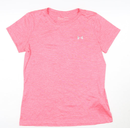 Under Armour Women Pink Loose HeatGear T-Shirt Size S