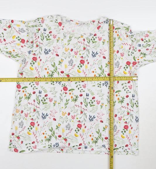 Coloin Traders Womens Multicoloured Floral Print Cotton T-Shirt Size 18