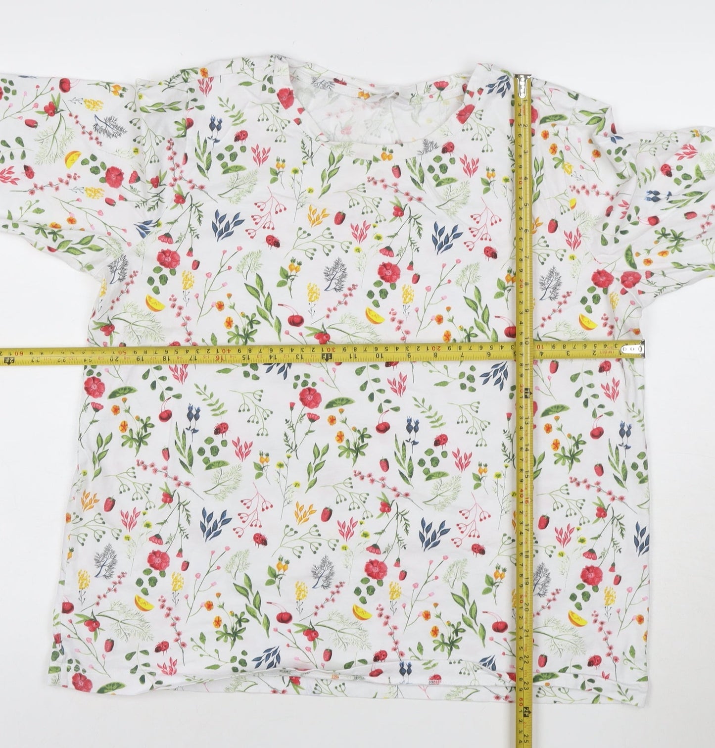 Coloin Traders Womens Multicoloured Floral Print Cotton T-Shirt Size 18