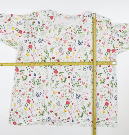 Coloin Traders Womens Multicoloured Floral Print Cotton T-Shirt Size 18