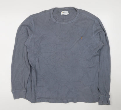 Farah Men's Blue Cotton Long Sleeve Crew Neck Pullover Sweatshirt M