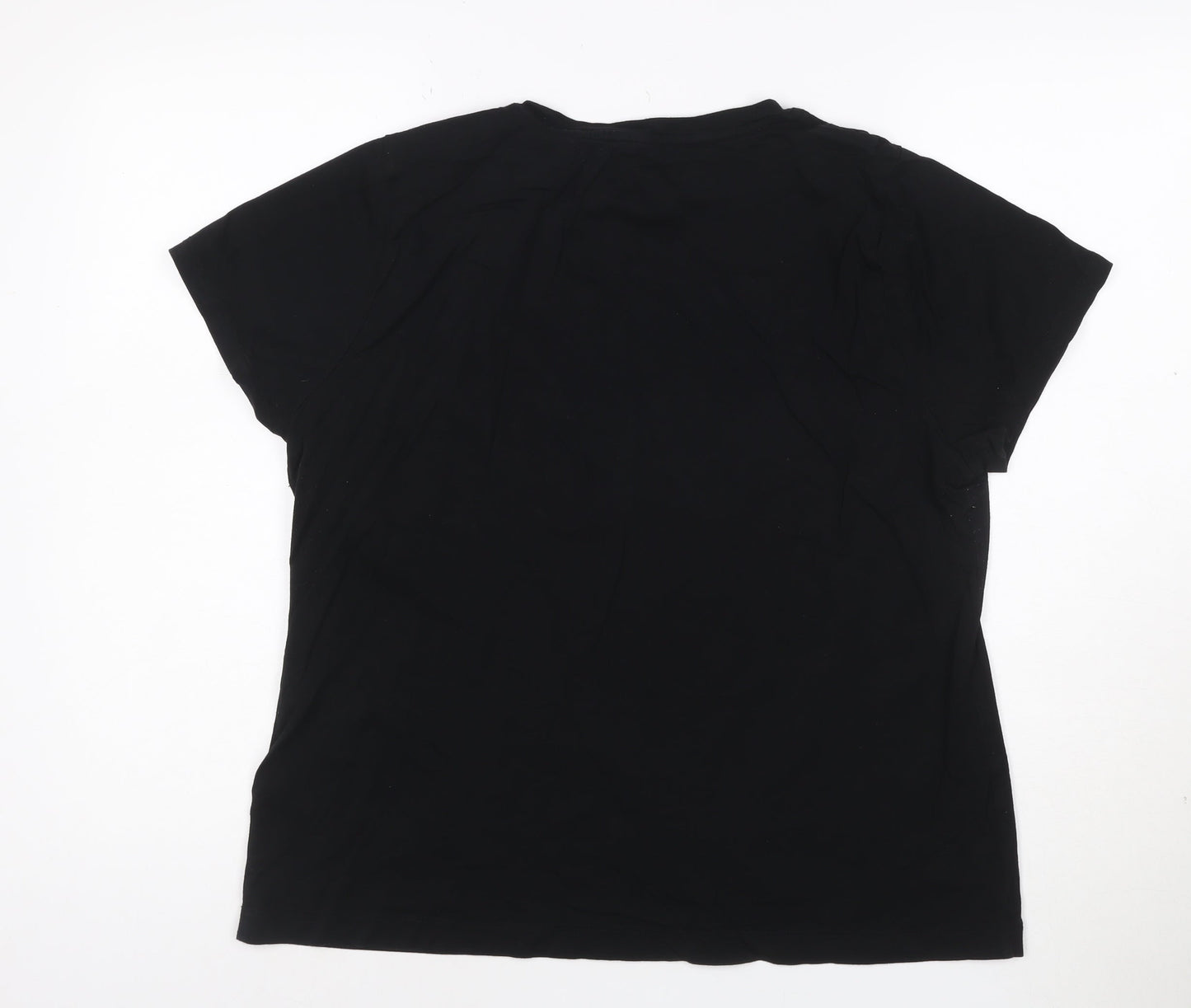 DKNY Jeans Women's Black Sequin Logo T-Shirt Size XL