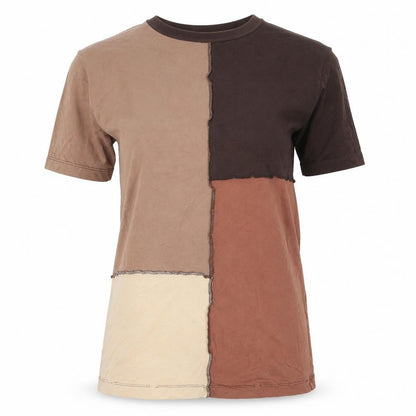 Ellesse Women's Brown Colourblock Cotton T-Shirt UK 8