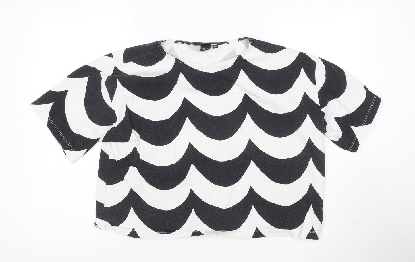 Uniqlo Marimekko Womens Black White M Cotton Patterned T-Shirt