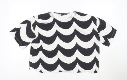 Uniqlo Marimekko Womens Black White M Cotton Patterned T-Shirt