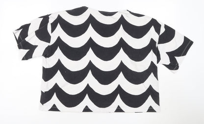 Uniqlo Marimekko Womens Black White M Cotton Patterned T-Shirt