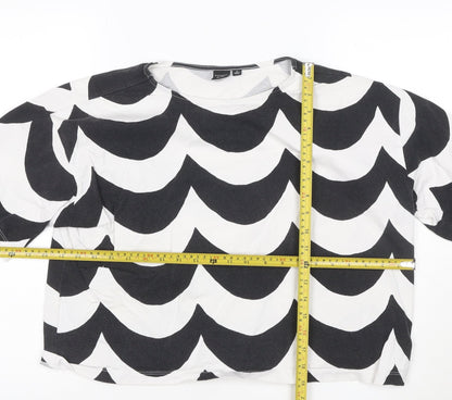 Uniqlo Marimekko Womens Black White M Cotton Patterned T-Shirt