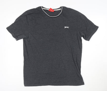 Slazenger Men's Grey Short Sleeve Crew Neck T-Shirt Size M