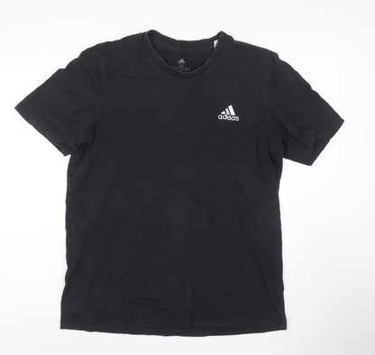 Adidas Men's Black Crew Neck Cotton Short Sleeve T-Shirt M
