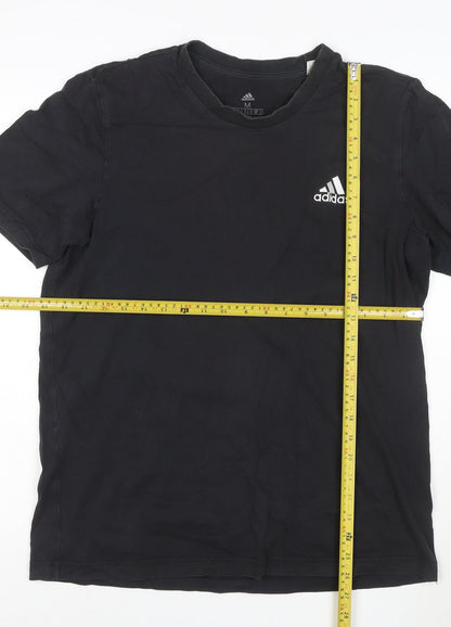 Adidas Men's Black Crew Neck Cotton Short Sleeve T-Shirt M